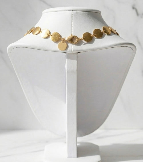 Premium Anti-Tarnish Golden Disc Necklace